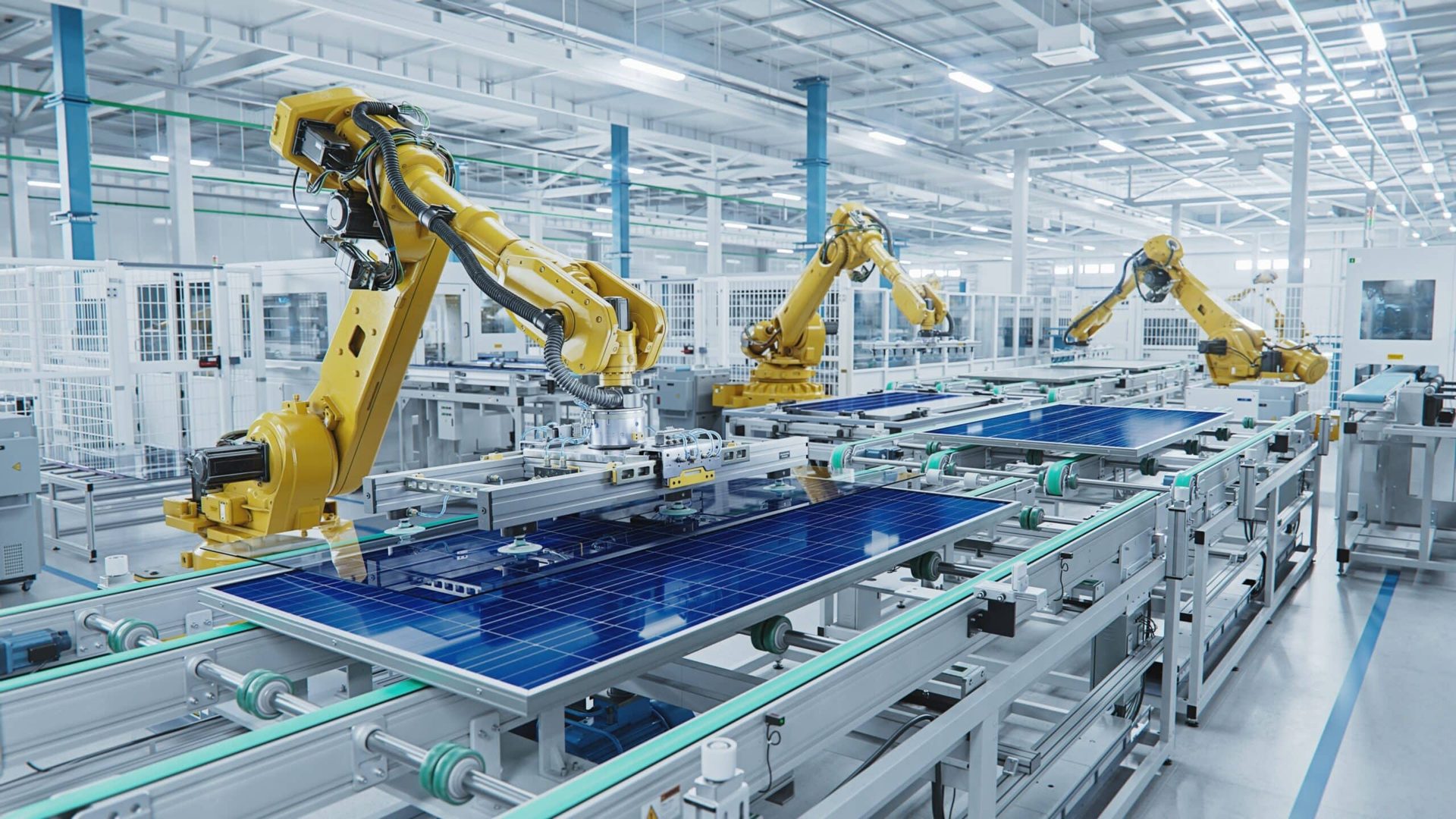Advanced manufacturing facility with robotic arms